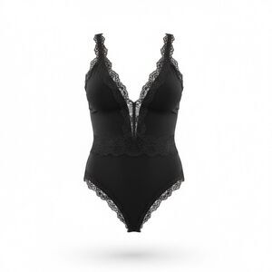 NWT Lulus Best Night Ever Black Lace Sleeveless Bustier Bodysuit Size XL